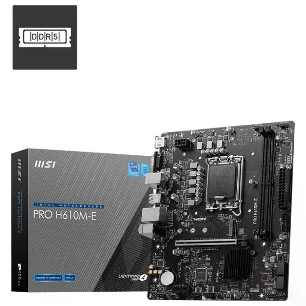 MSI PRO H610M-E Scheda Madre Micro-ATX Intel LGA 1700 DDR5 MSI PRO H610M-E Scheda Madre Micro-ATX Intel LGA 1700 DDR5