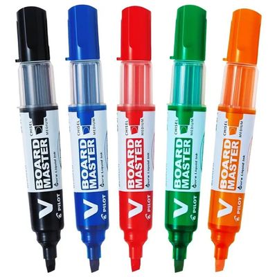 Pilot V Board Master – Set di 5 marker assortiti a scalpello Pilot V Board Master – Set di 5 marker assortiti a scalpello