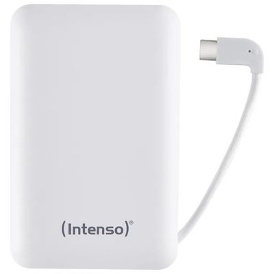 Intenso XC10000 Powerbank 10.000 mAh con cavo USB-C integrato, bianco