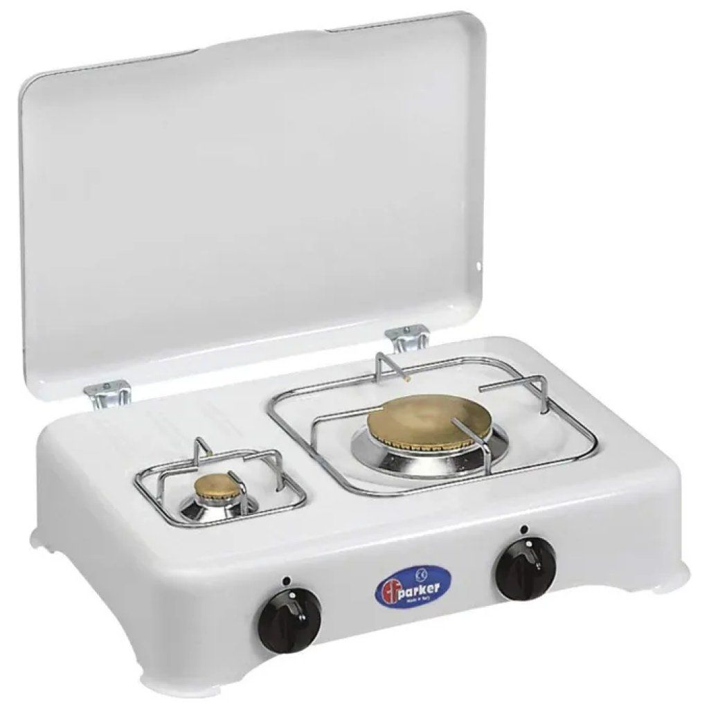 CF Parker 5325C Fornello a Gas da Tavolo, 2 Fuochi, Bianco CF Parker 5325C Fornello a Gas da Tavolo, 2 Fuochi, Bianco