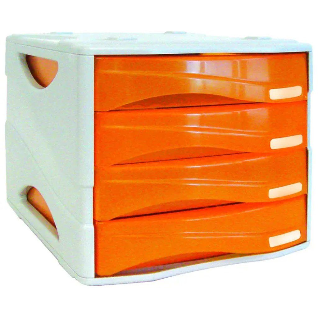 Arda Smile TR15P4PAR – Cassettiera a 4 cassetti arancio trasparente Arda Smile TR15P4PAR – Cassettiera a 4 cassetti arancio trasparente
