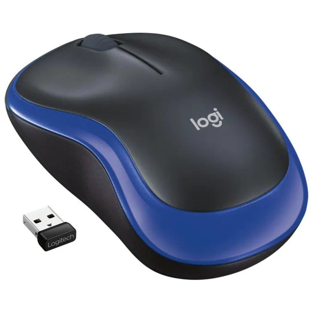Logitech M185 Mouse Wireless Ottico 1000 DPI Nero e Blu Logitech M185 Mouse Wireless Ottico 1000 DPI Nero e Blu