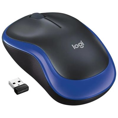 Logitech M185 Mouse Wireless Ottico 1000 DPI Nero e Blu Logitech M185 Mouse Wireless Ottico 1000 DPI Nero e Blu