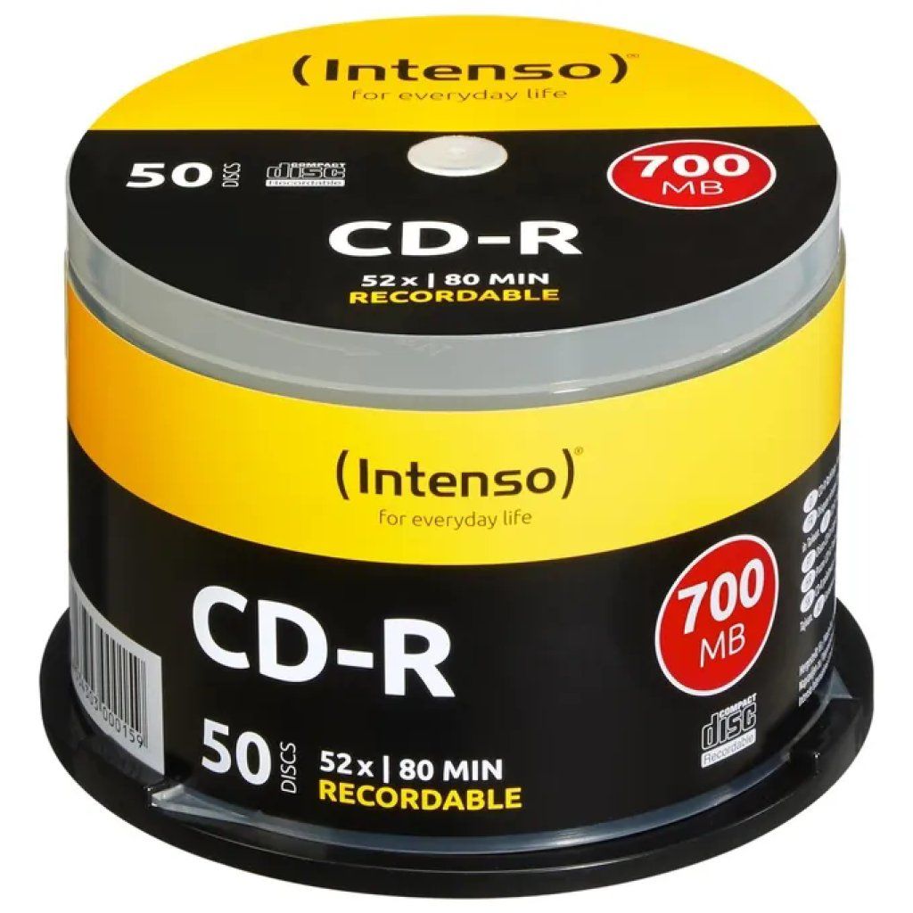 Intenso CD-R 700 MB 80 min 52x – Cake Box da 50 pezzi