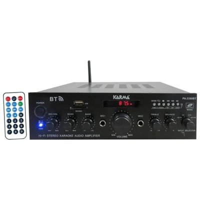 Karma PA2380BT Amplificatore Stereo Bluetooth 2x50W con USB, SD e Radio FM Karma PA2380BT Amplificatore Stereo Bluetooth 2x50W con USB, SD e Radio FM