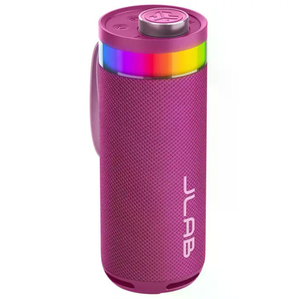 JLab Go Party – Altoparlante Bluetooth portatile 10 W rosa con LED