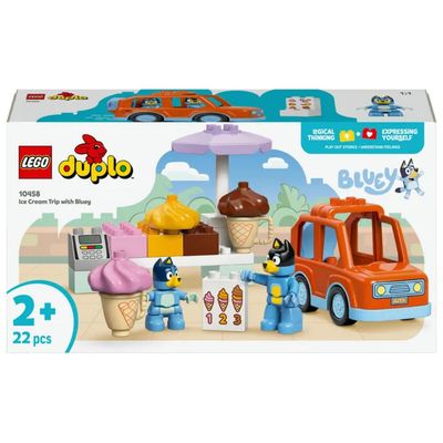 LEGO DUPLO Bluey – Visita alla Gelateria, Set 10458, 22 Pezzi