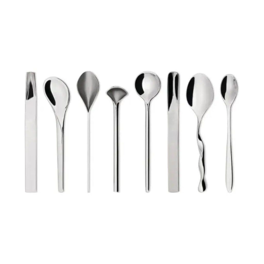 Alessi Il Caffè – Set di 8 cucchiaini in acciaio 18/10