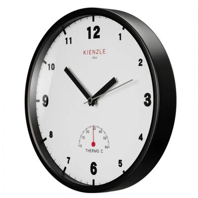 KIENZLE 14982 Orologio da parete radiocontrollato con termometro, 30 cm, nero KIENZLE 14982 Orologio da parete radiocontrollato con termometro, 30 cm, nero