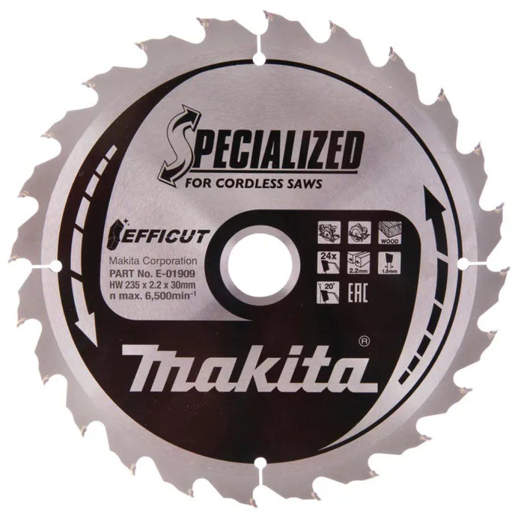 Makita E-01915 EFFICUT Lama per Sega Circolare 235 mm, 24 Denti Makita E-01915 EFFICUT Lama per Sega Circolare 235 mm, 24 Denti