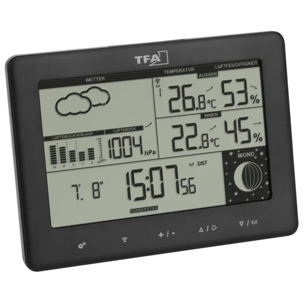 TFA-DOSTMANN TFA Dostmann Elements 35.1158.01 – Stazione Meteo Wireless Nera