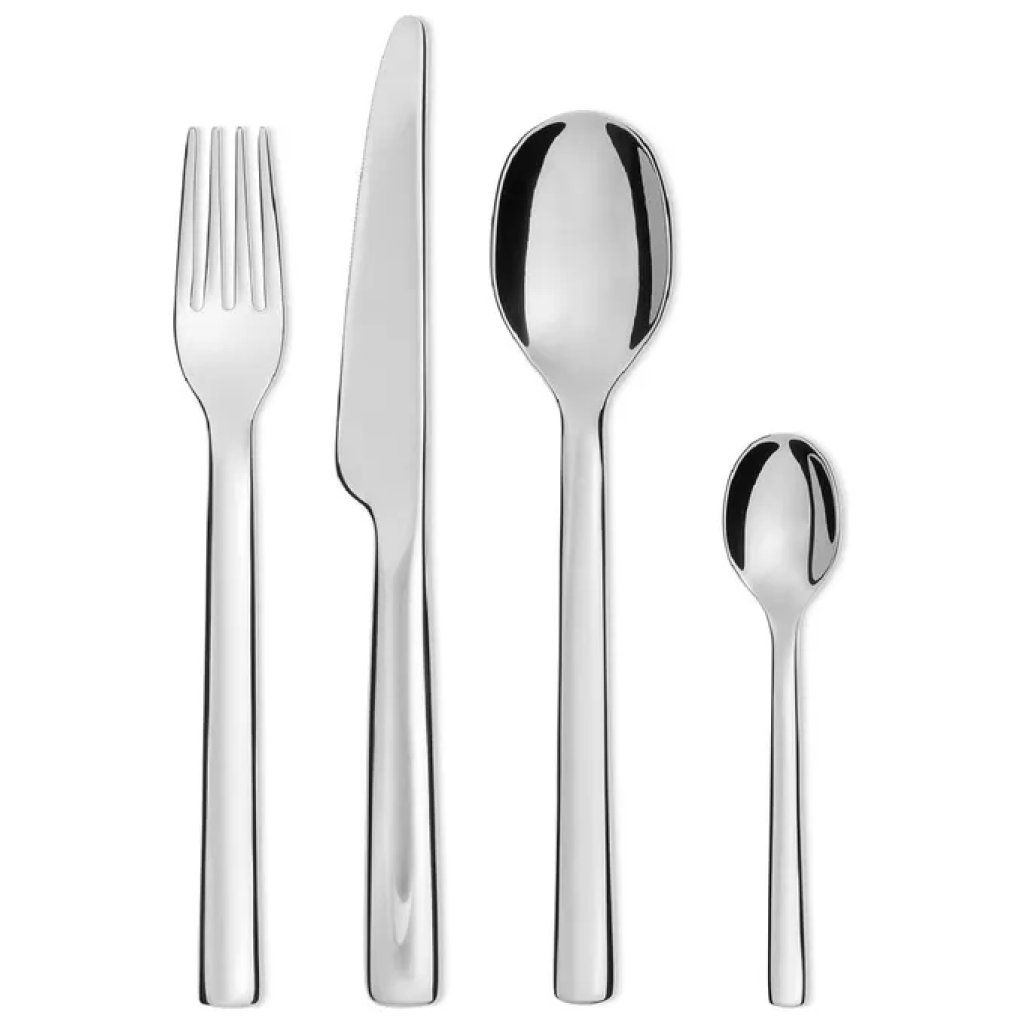 Alessi Ovale servizio posate 24 pezzi per 6 persone, acciaio inossidabile 18-10 lucido, design Bouroullec