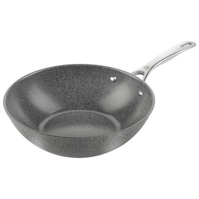 Ballarini Salina Ceramic Wok 30 cm, antiaderente in ceramica, per induzione, grigio