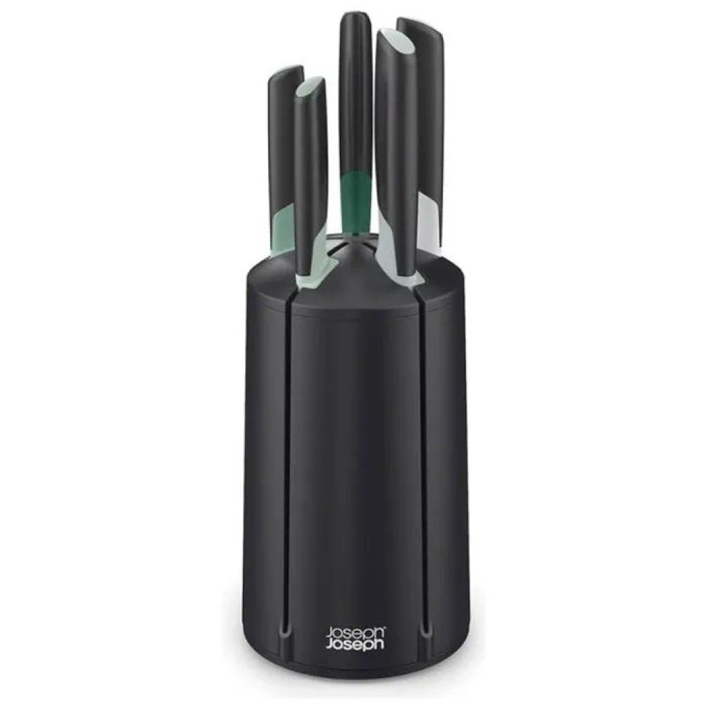 Joseph Joseph Elevate Sage – Set di 5 Coltelli con Supporto Rotante