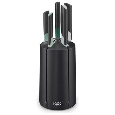 Joseph Joseph Elevate Sage – Set di 5 Coltelli con Supporto Rotante