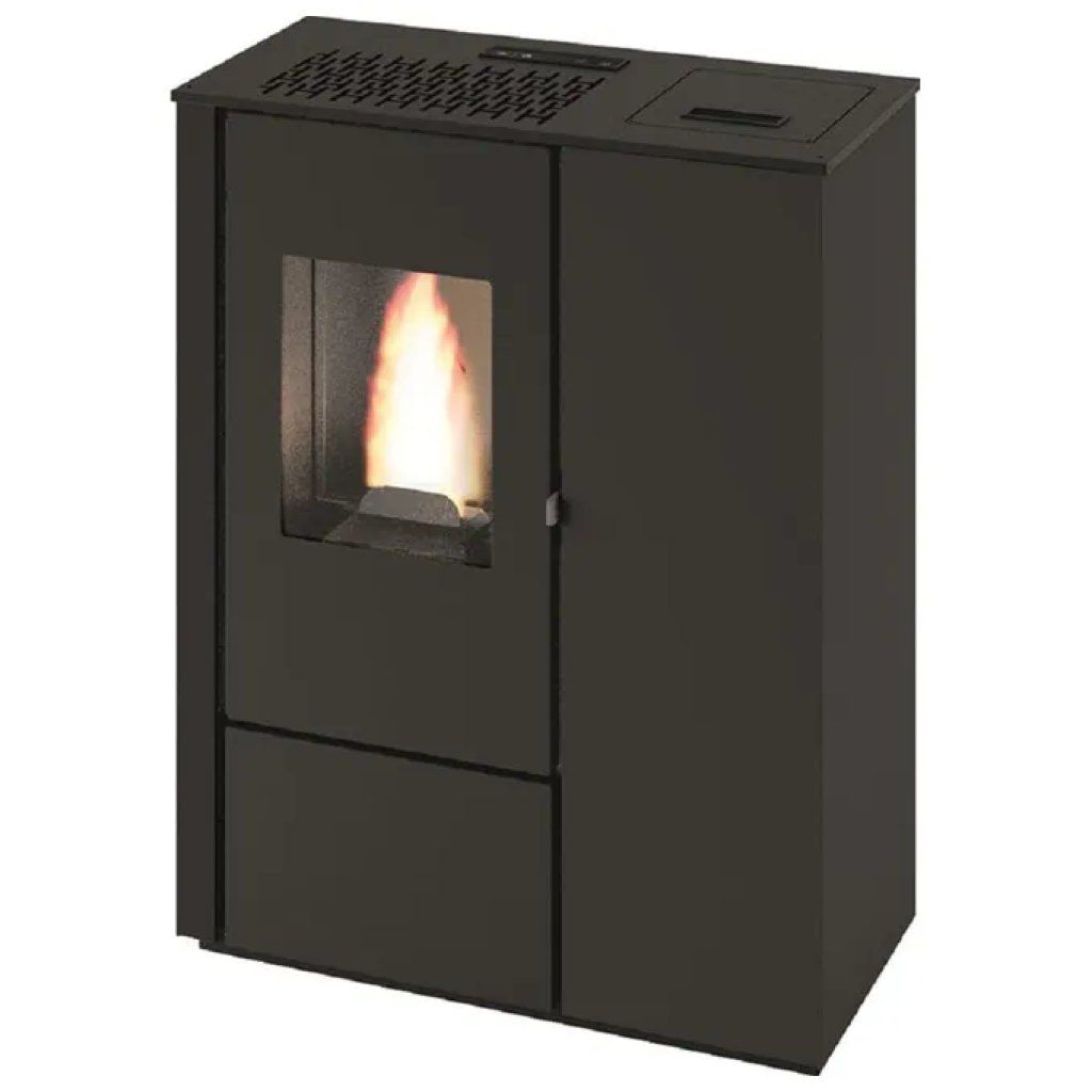 Punto Fuoco Aurora Slim – Stufa a Pellet 8 kW Nera con Telecomando