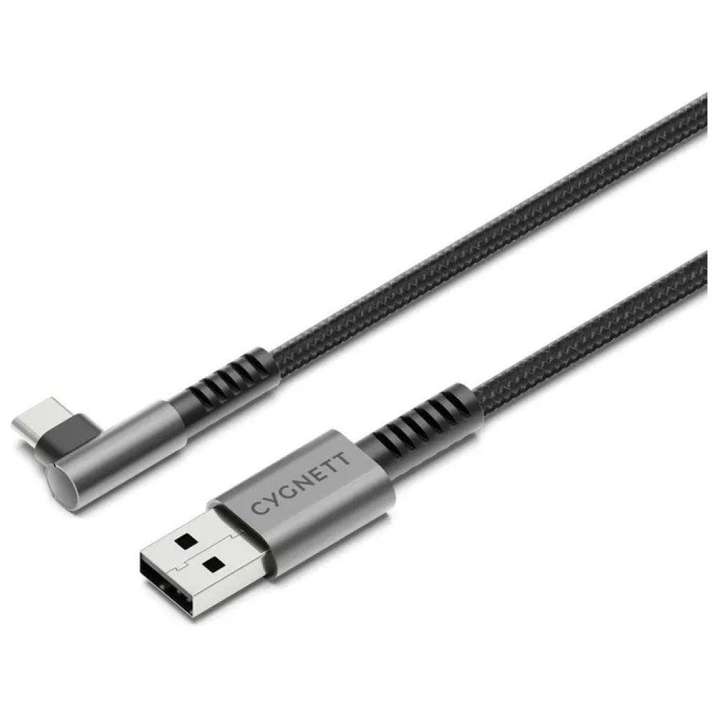 Cygnett Unite Right Angled 2.0 – Cavo USB-C/USB-A, 1 m, nero