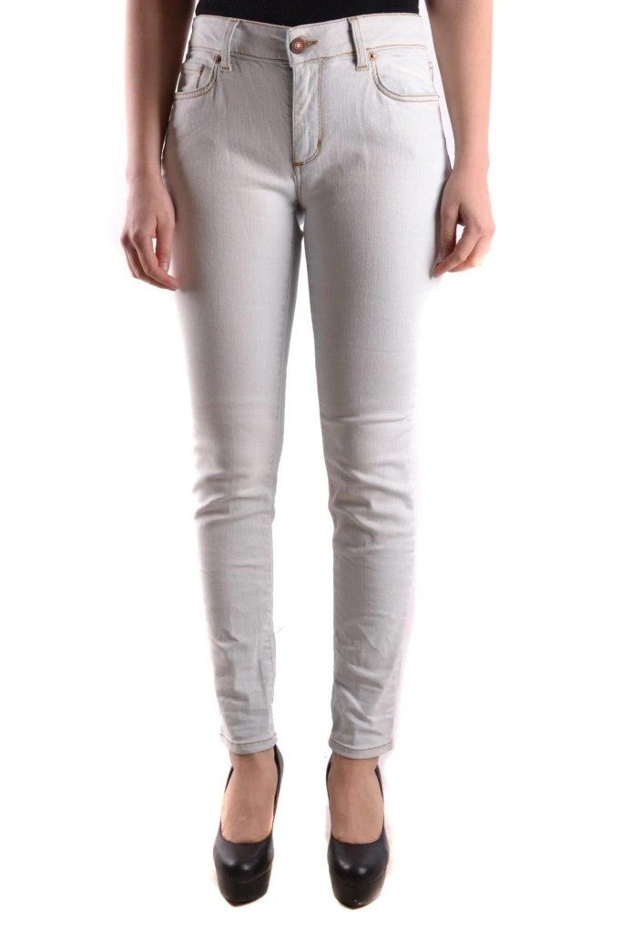 ROMAGNA PLASTIC Jeans Donna Skinny Grigio Chiaro a Cinque Tasche