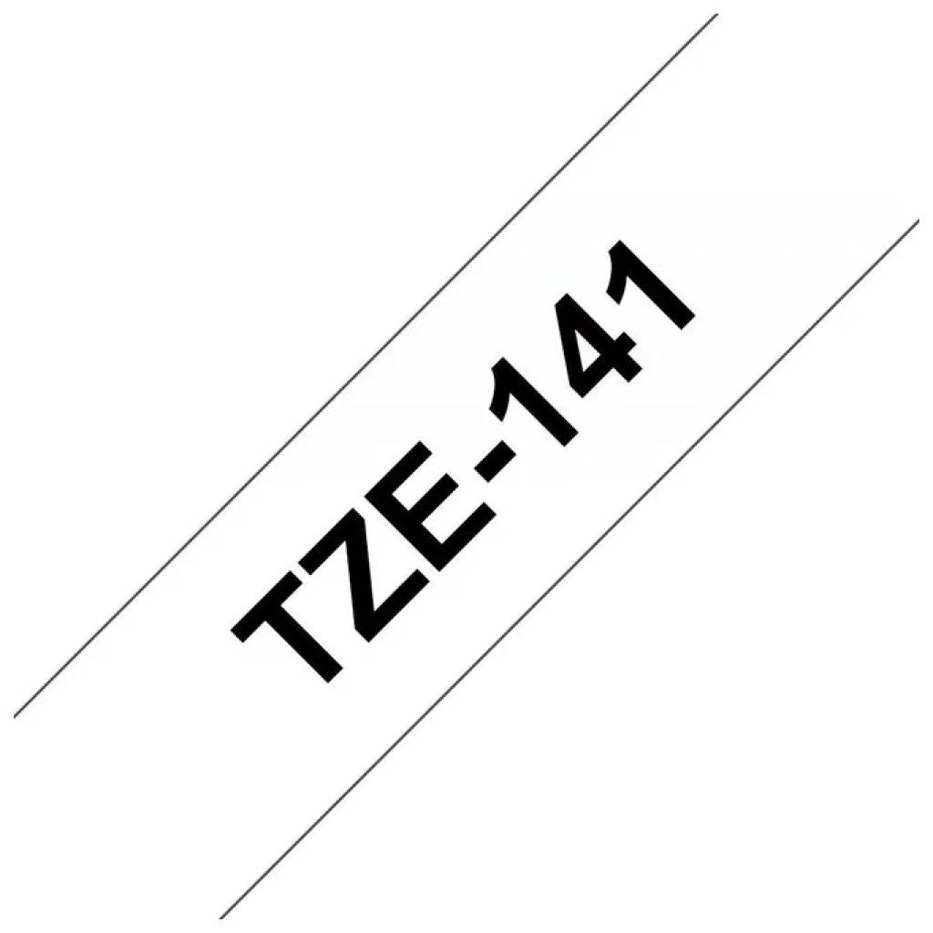 Brother TZe-141 Nastro Laminato 18 mm Nero su Trasparente