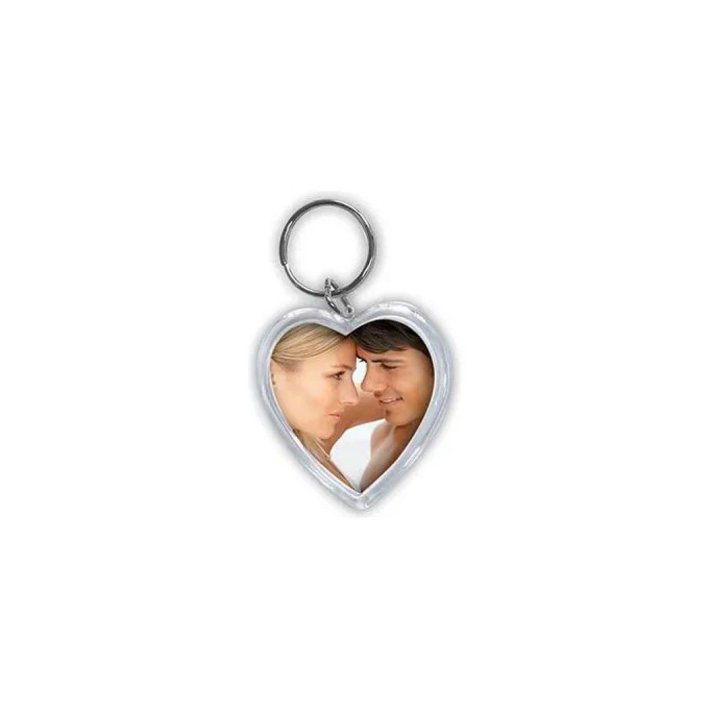 ZEP Portachiavi Portafoto a Cuore in Plastica Trasparente, 4 x 3,8 cm, Confezione da 24