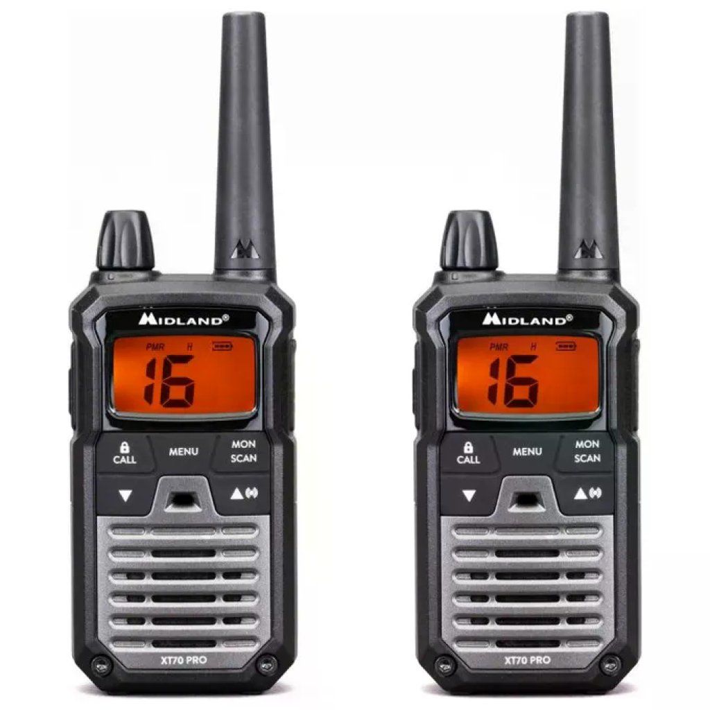 Midland XT70 Pro Ricetrasmittente PMR446/LPD, 32+69 Canali, Nero