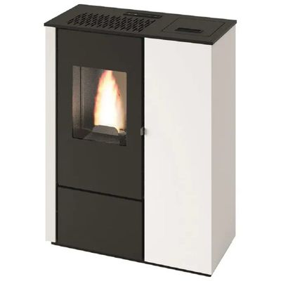 Punto Fuoco Aurora Slim – Stufa a Pellet 8 kW Bianca, 5 Stelle con Telecomando