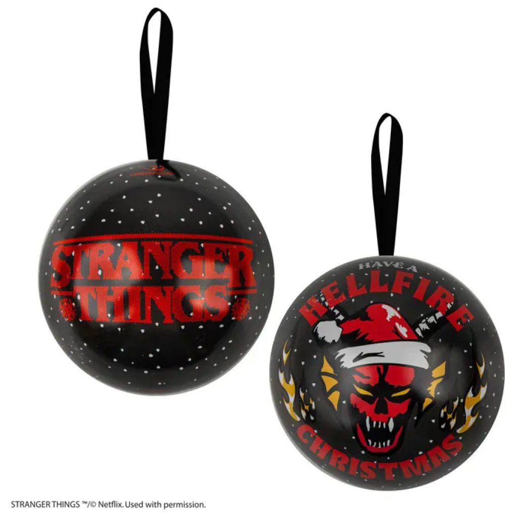 CINEREPLICAS Borsa Shopping Hellfire Club Stranger Things con Sfera Natalizia
