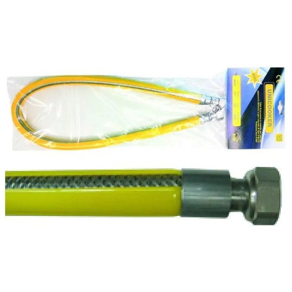 GENERICO Tubo flessibile per gas inox Unicooker F/F 1/2" – 200 cm