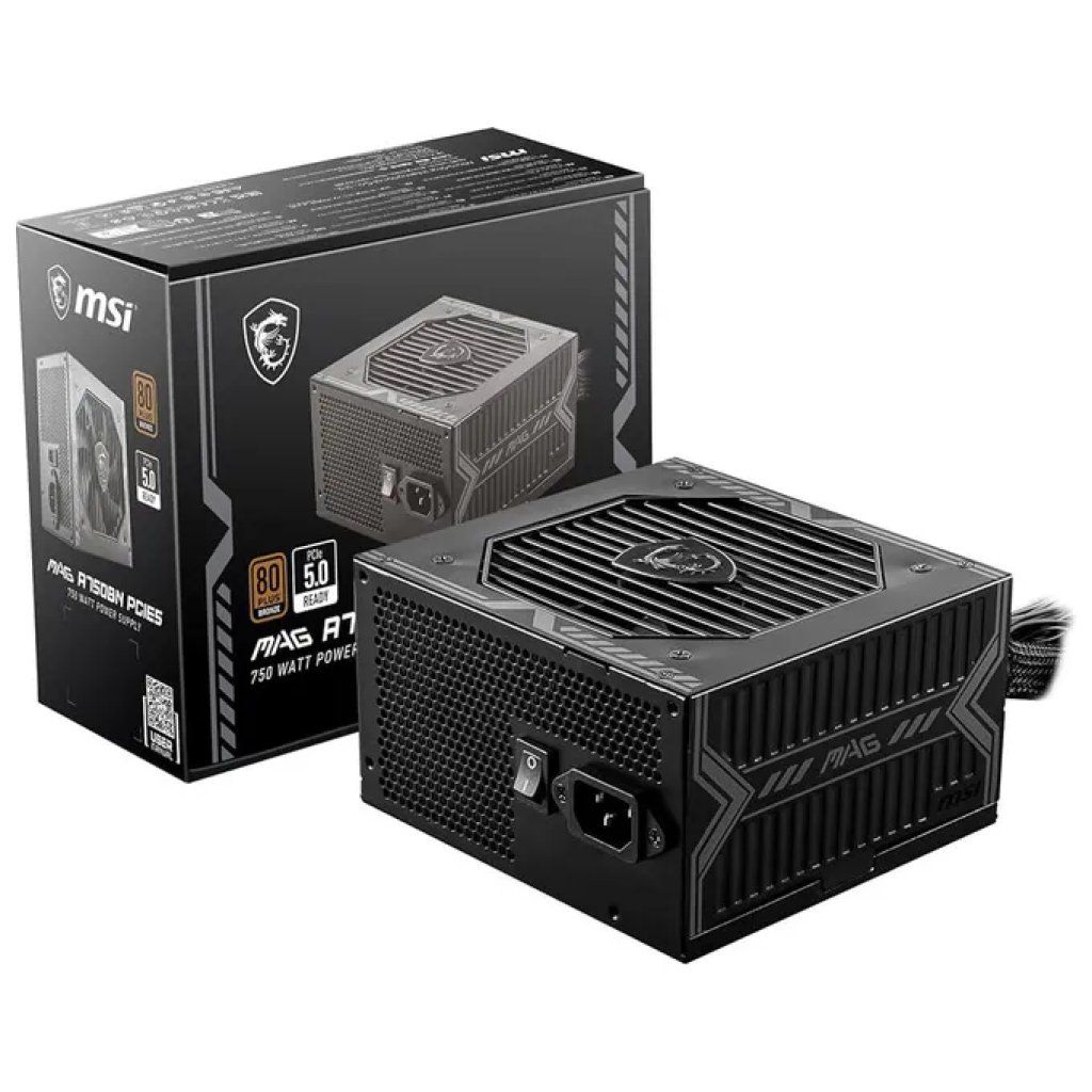 MSI MAG A750BN PCIE5 III Alimentatore ATX 750W 80 Plus Bronze Nero