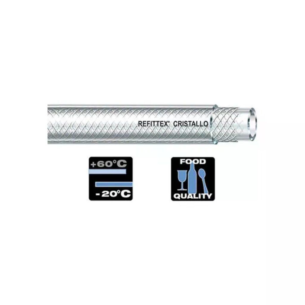 FITT Refittex Cristallo tubo flessibile rinforzato per alimenti, 12/18 mm, 100 cm