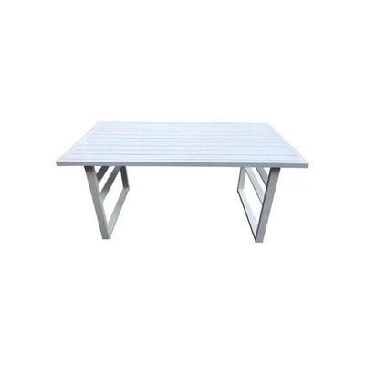 Amicasa Loren – Tavolo da esterno pieghevole in alluminio bianco, 140 × 71 cm