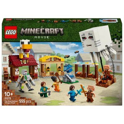 LEGO Minecraft 21273 – Attacco al Villaggio del Ghastpallone, 555 pezzi