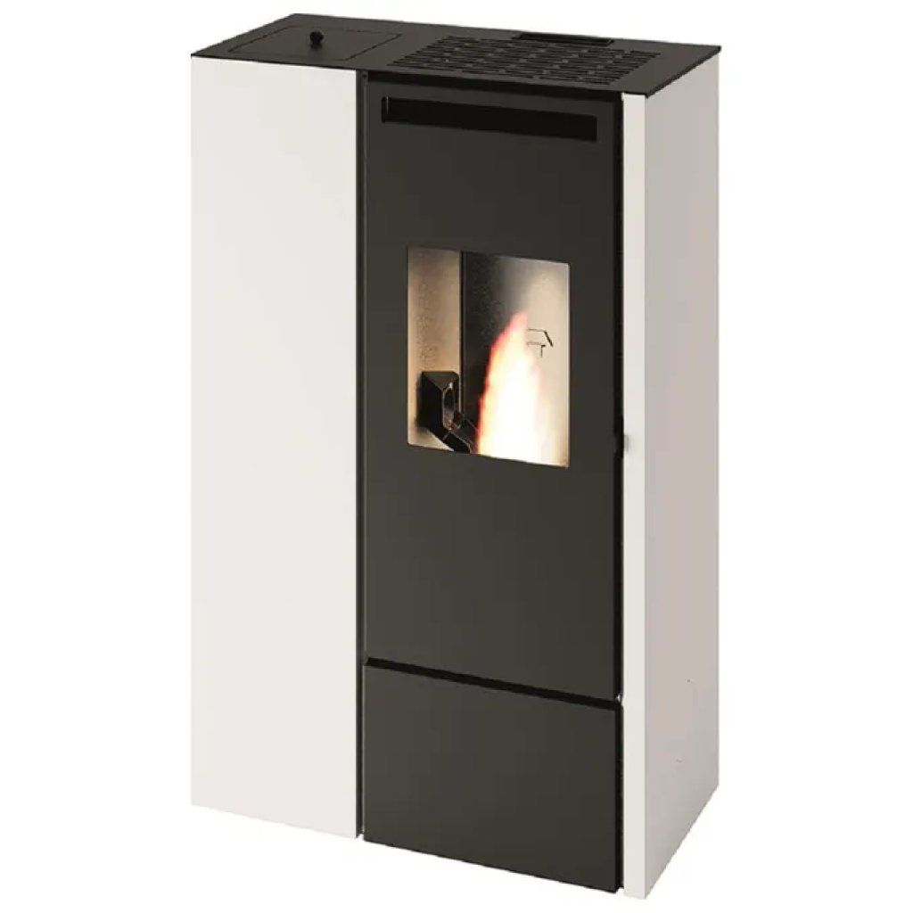 Punto Fuoco Clelia – Stufa a Pellet 11 kW Bianca con Telecomando