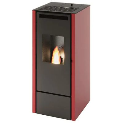 Punto Fuoco Vivian Stufa a Pellet 11 kW Rossa con Telecomando