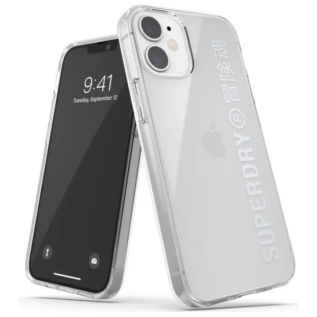 SUPERDRY Cover trasparente Superdry Silver per iPhone 12 Mini