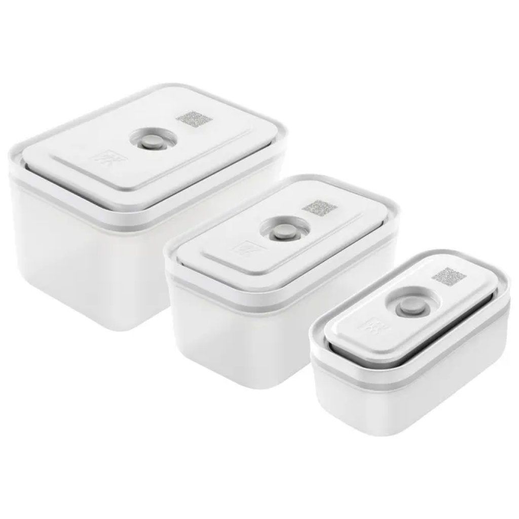 ZWILLING Fresh & Save Set di 3 contenitori sottovuoto in plastica, S/M/L, bianco