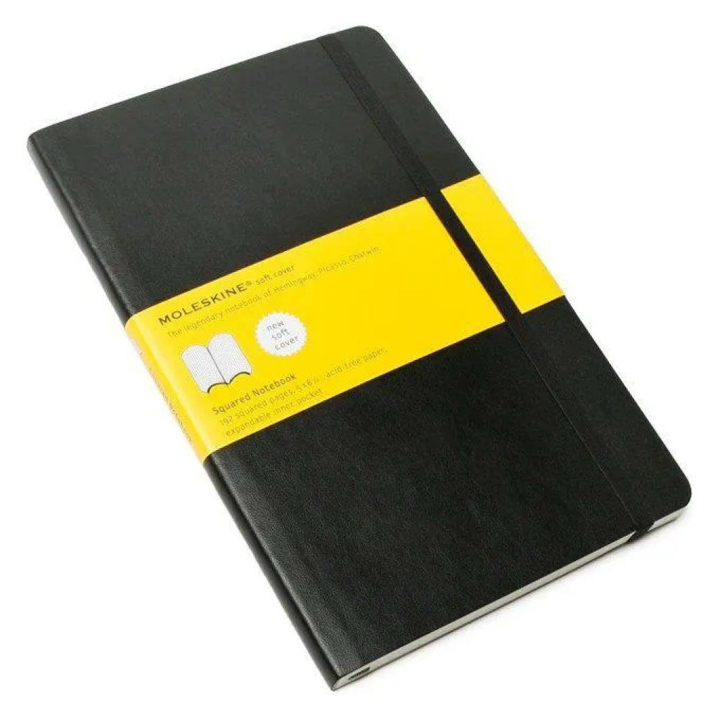 Moleskine Taccuino Large a Quadretti con Copertina Morbida Nero