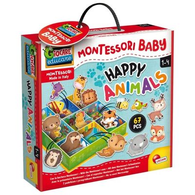 Lisciani Montessori Baby Happy Animals – Gioco Educativo, 67 Pezzi