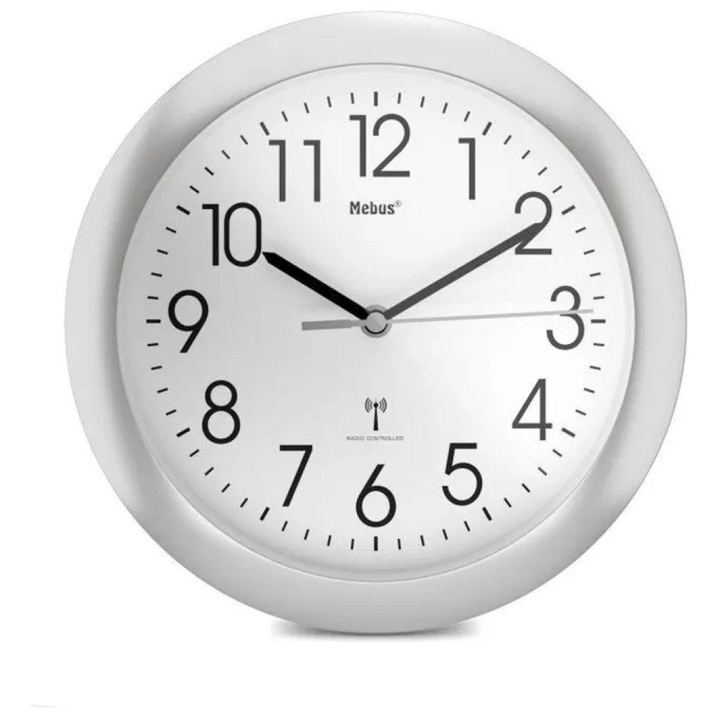 Mebus Orologio da Parete Radiocontrollato Argento