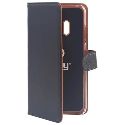 Celly Wally Case Custodia a Portafoglio per Samsung Galaxy J4 2018 - Nero
