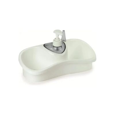 Snips Saponello Porta Spugne con Dosatore, Bianco Snips Saponello Porta Spugne con Dosatore, Bianco