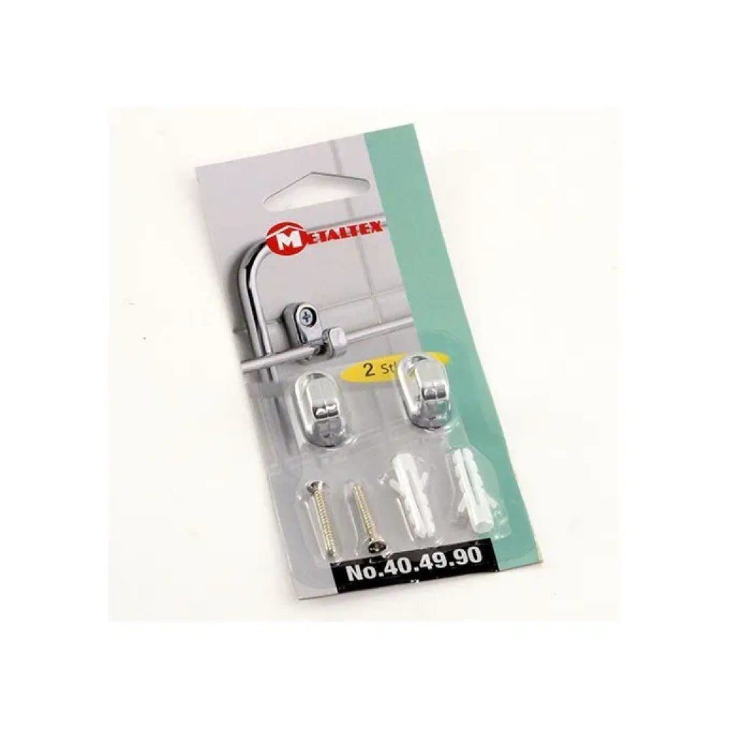 Metaltex – Set di 2 ganci in plastica con viti e tasselli