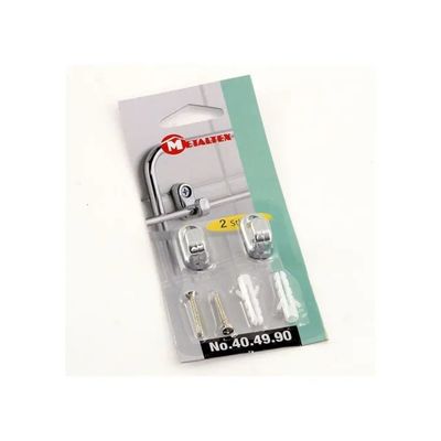 Metaltex – Set di 2 ganci in plastica con viti e tasselli