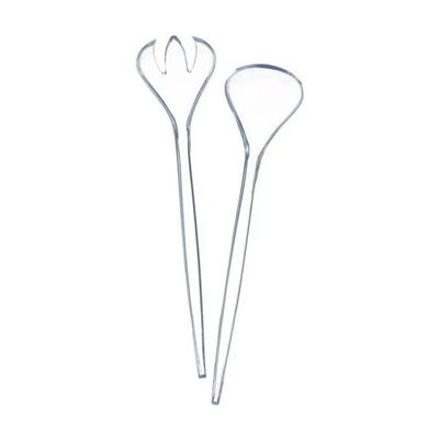 Cosmoplast Danese – Set 2 Posate da Insalata Trasparenti