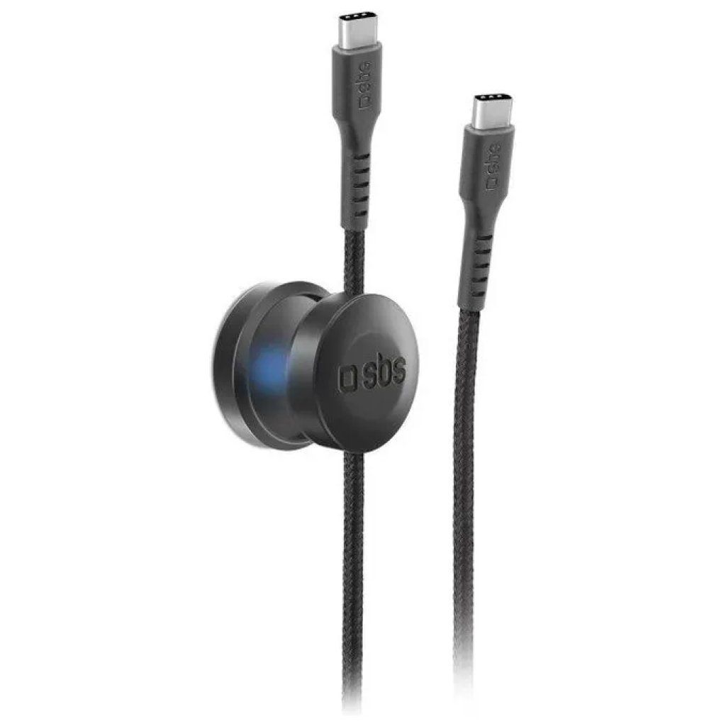SBS Cavo USB-C a USB-C Magnetico Antigroviglio, 1 m