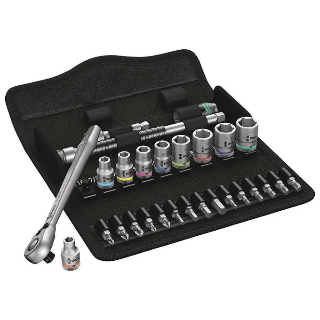 Wera Zyklop Metal Set 05004021001 – Cricchetto 1/4″ con 28 pezzi