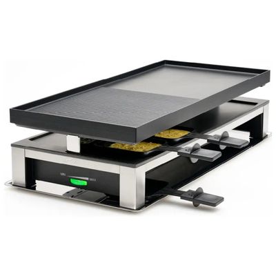 Solis 7911 Griglia per Raclette 10 persone 1500 W Acciaio Inox Piastre Rimovibili Termostato Regolabile Solis 7911 Griglia per Raclette 10 persone 1500 W Acciaio Inox Piastre Rimovibili Termostato Regolabile