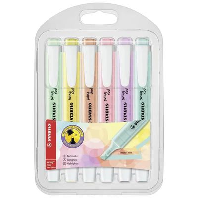 STABILO swing cool Pastel – Set da 6 evidenziatori assortiti