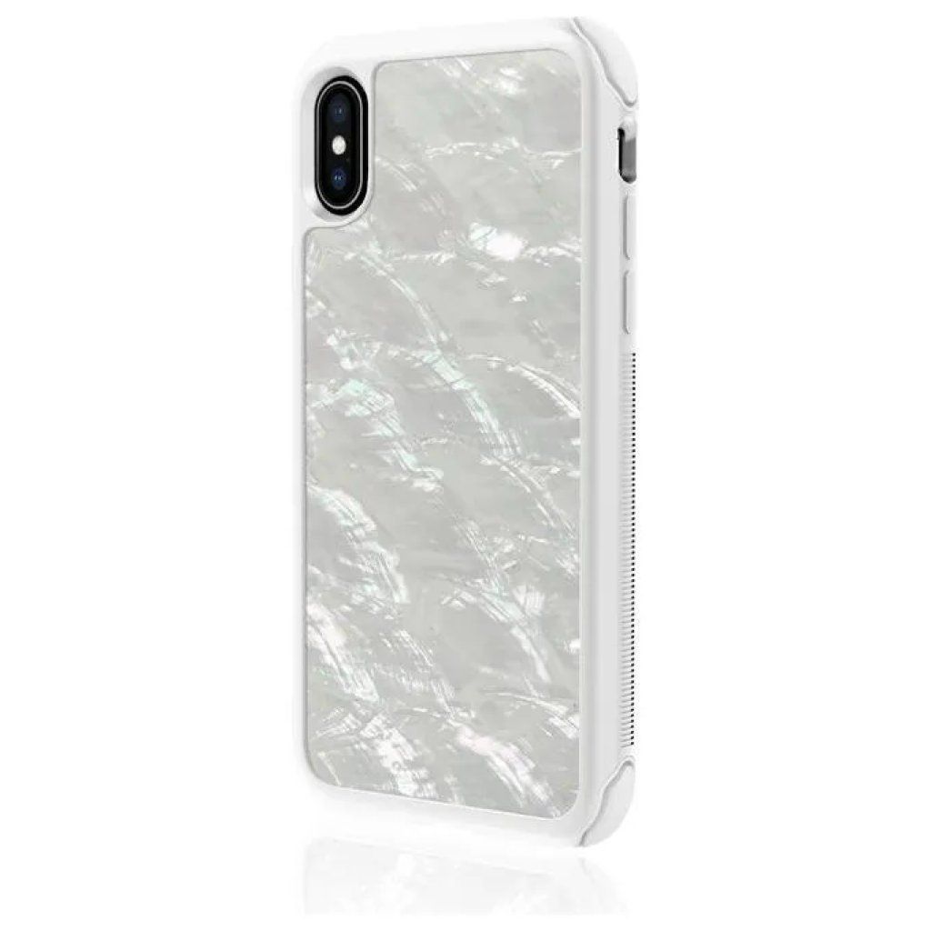 White Diamonds Real Pearl Cover Bianco per iPhone XS e iPhone X