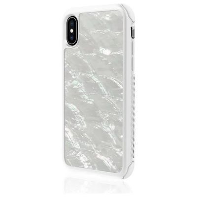 White Diamonds Real Pearl Cover Bianco per iPhone XS e iPhone X